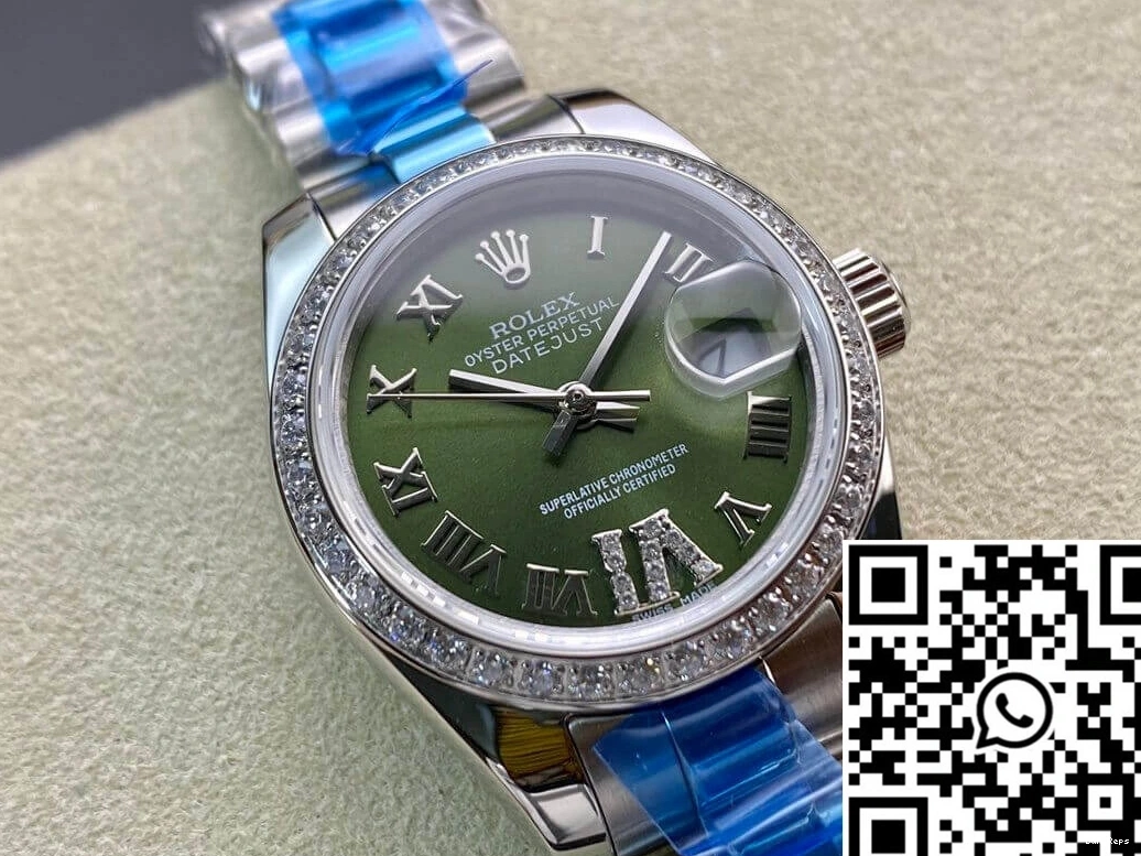Dial BP Green 28MM Datejust Rolex Factory Diamond-set 0215